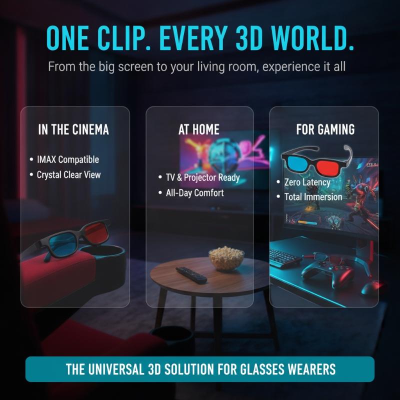 Home Cinema Gaming - 1Pcs Universal Fit 3D Glasses Red