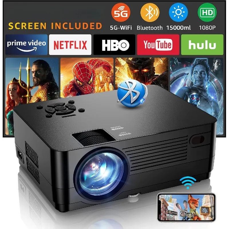 Home Cinema Bluetooth - 5G WiFi Bluetooth Native 1080P Screen