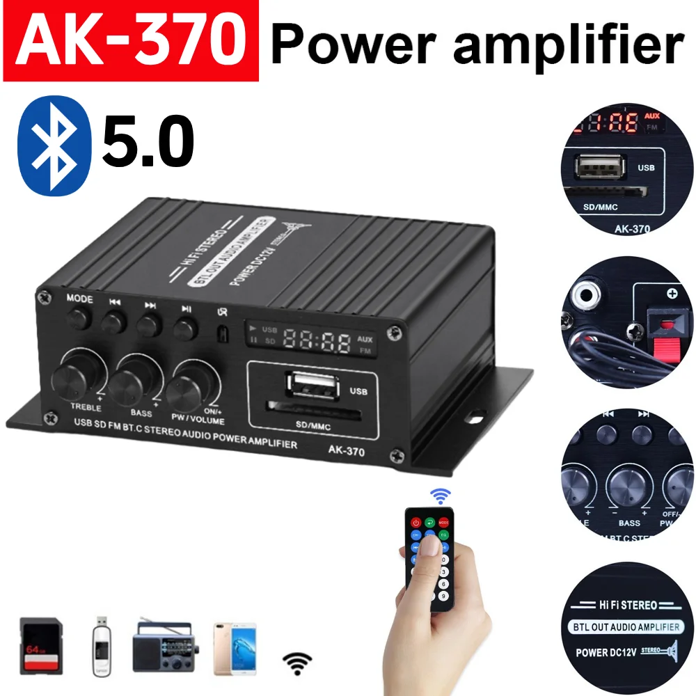 AK-370 Bluetooth Amplifier Pow - Home Cinema Bluetooth recension och pris