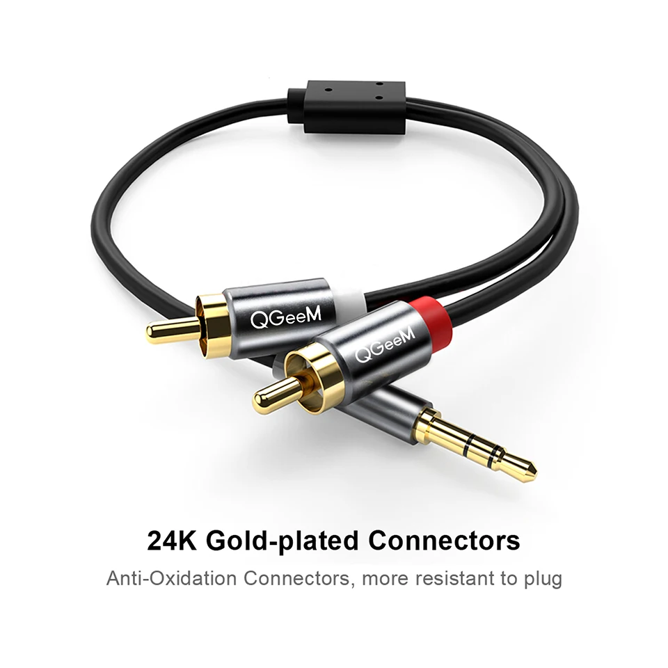 QGeeM RCA Cable 2RCA to 3.5 Au - Home Cinema Idea recension och pris