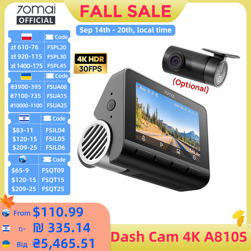 70mai Dash Cam A810S 4K HDR GP - Home Cinema Blu Ray Sony recension och pris