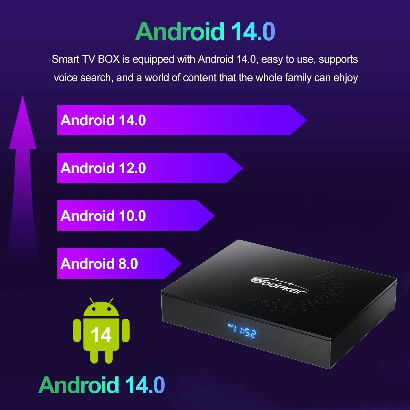 Woopker KW2 Android 14 TV Box  - Home Cinema Google recension och pris