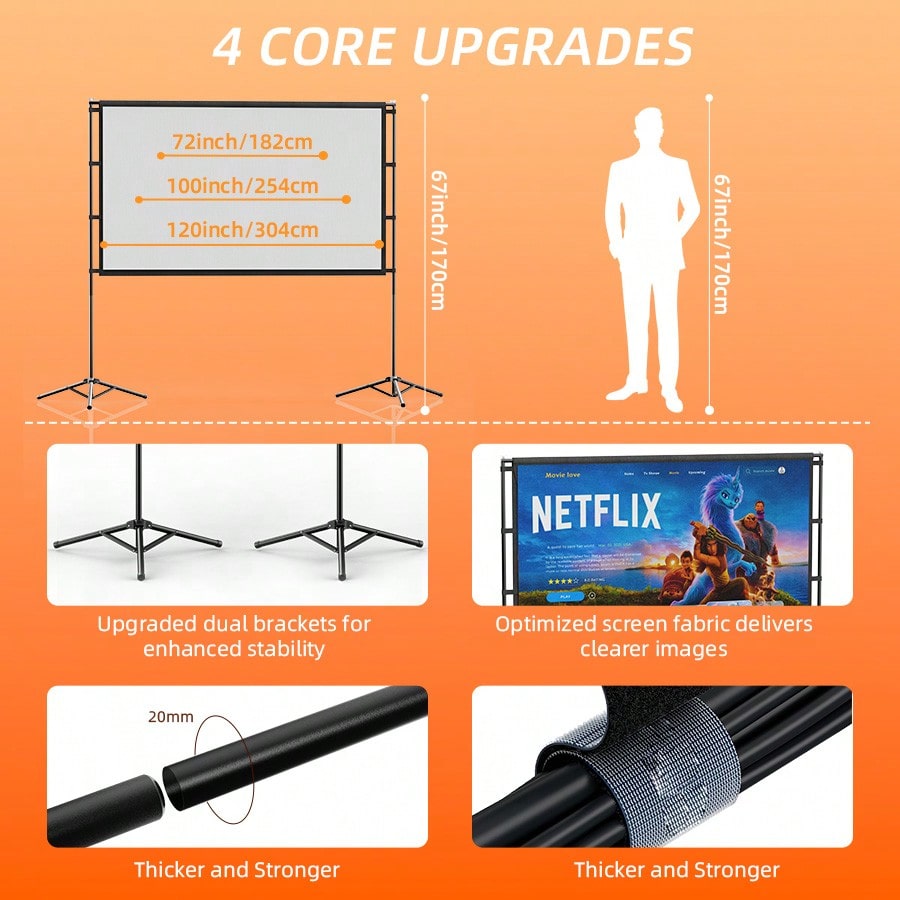 XBJ 100 Inch 4K Ultra HD Proje - Projector Screen 100 Inch recension och pris