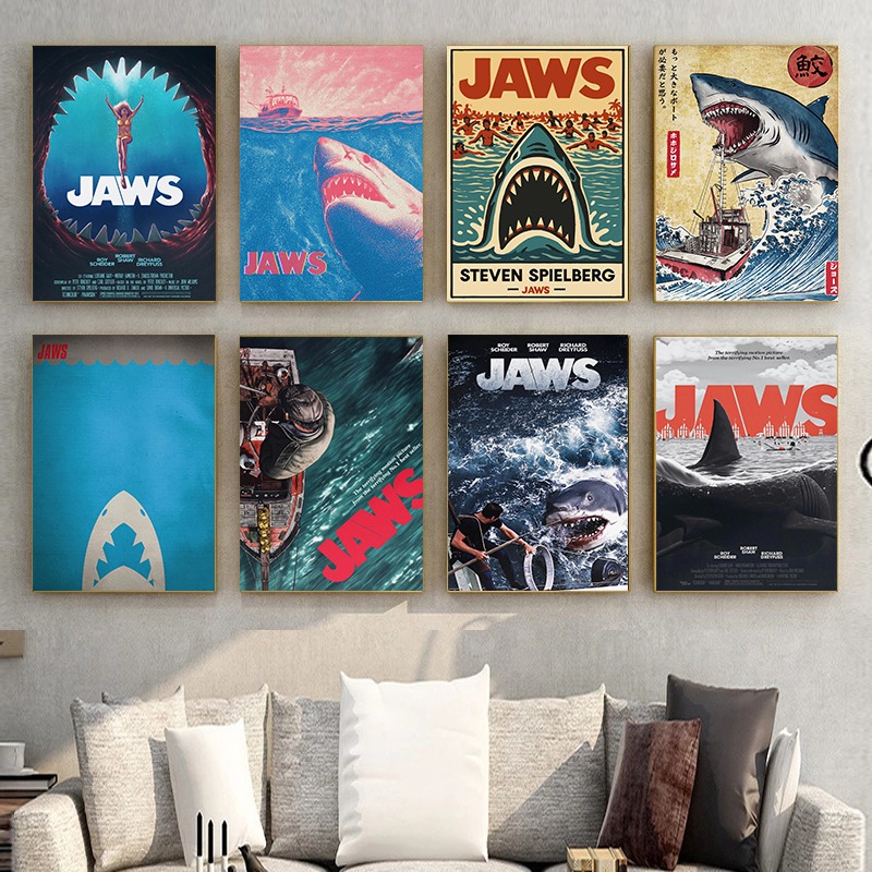 Jaws Movie Poster Vintage Colo - Home Cinema Ultimea recension och pris