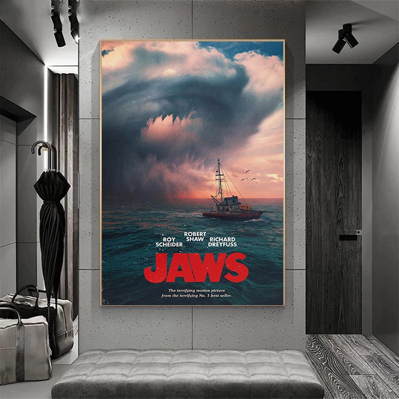 Jaws Movie Poster Vintage Colo - Home Cinema Ultimea recension och pris